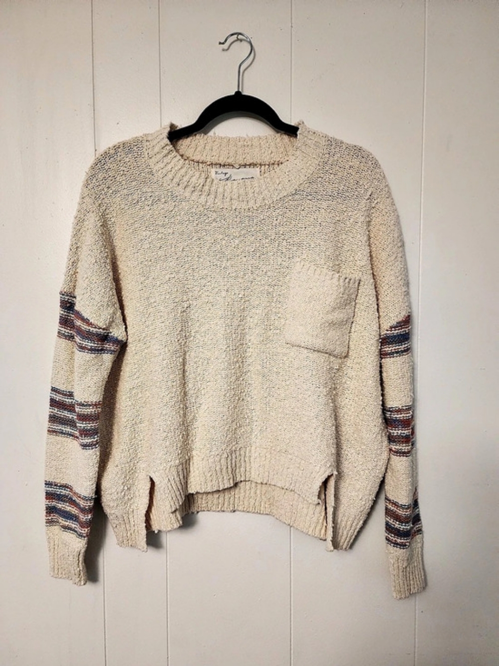 Vintage Havana Striped Sleeve Knit Sweater Size Small
